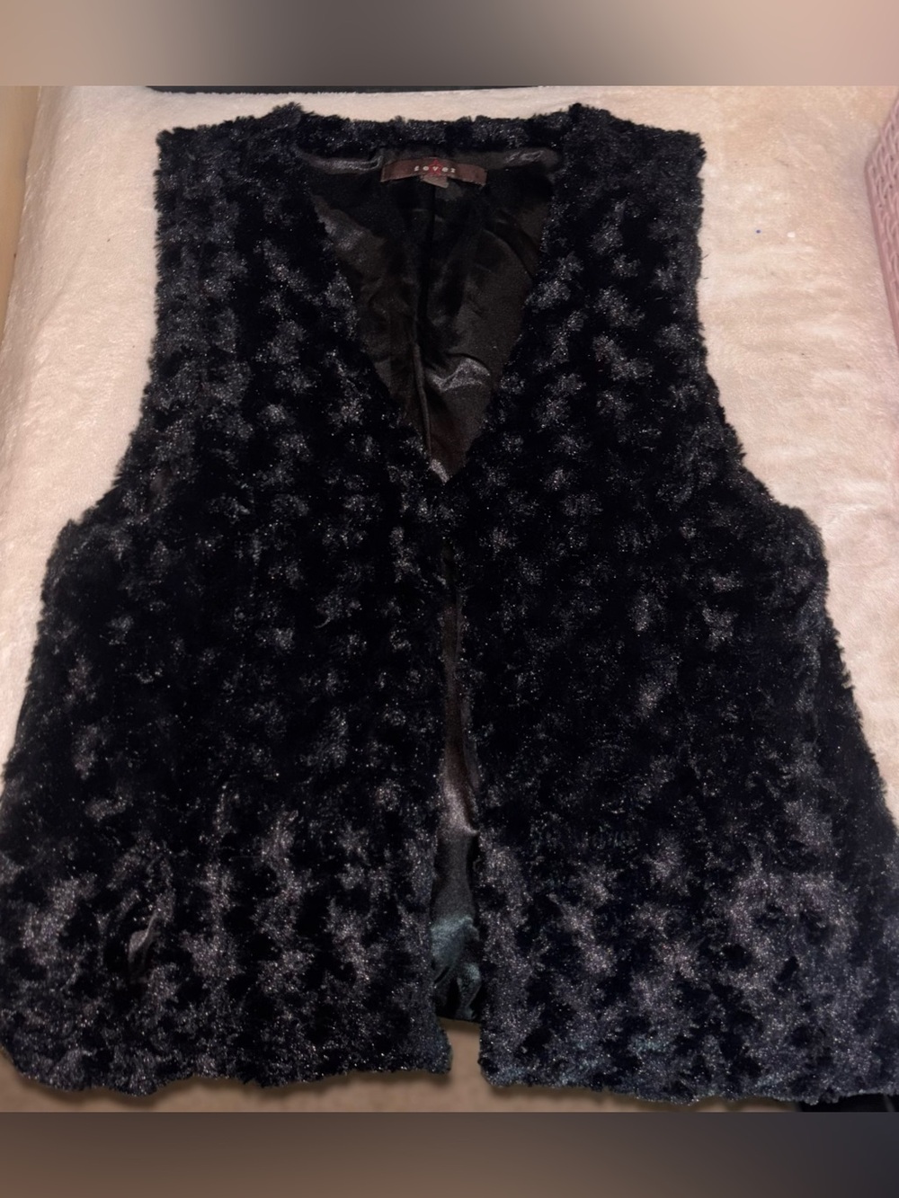 Fever Black Faux Fur Sleeveless Vest